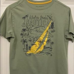 Boys Short Sleeve Shirt Size 14-16 Nautia color Grren/ Yellow